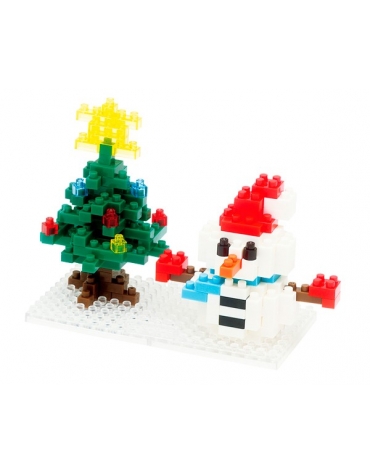 Muñeco de Nieve y Árbol de Navidad NBC_100  Nanoblock