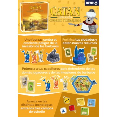 Catan Ciudades y Caballeros 5-6 jugadores Expansión Segunda Edición JDMDV17220520 Devir Devir